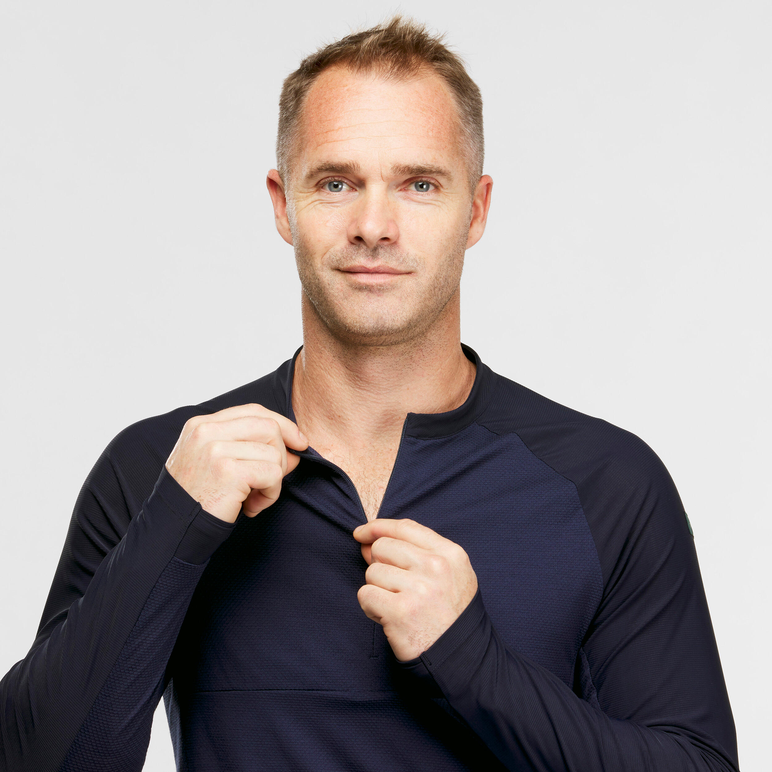 Men Merino Wool Full Sleeve T-Shirt Blue - Travel 900