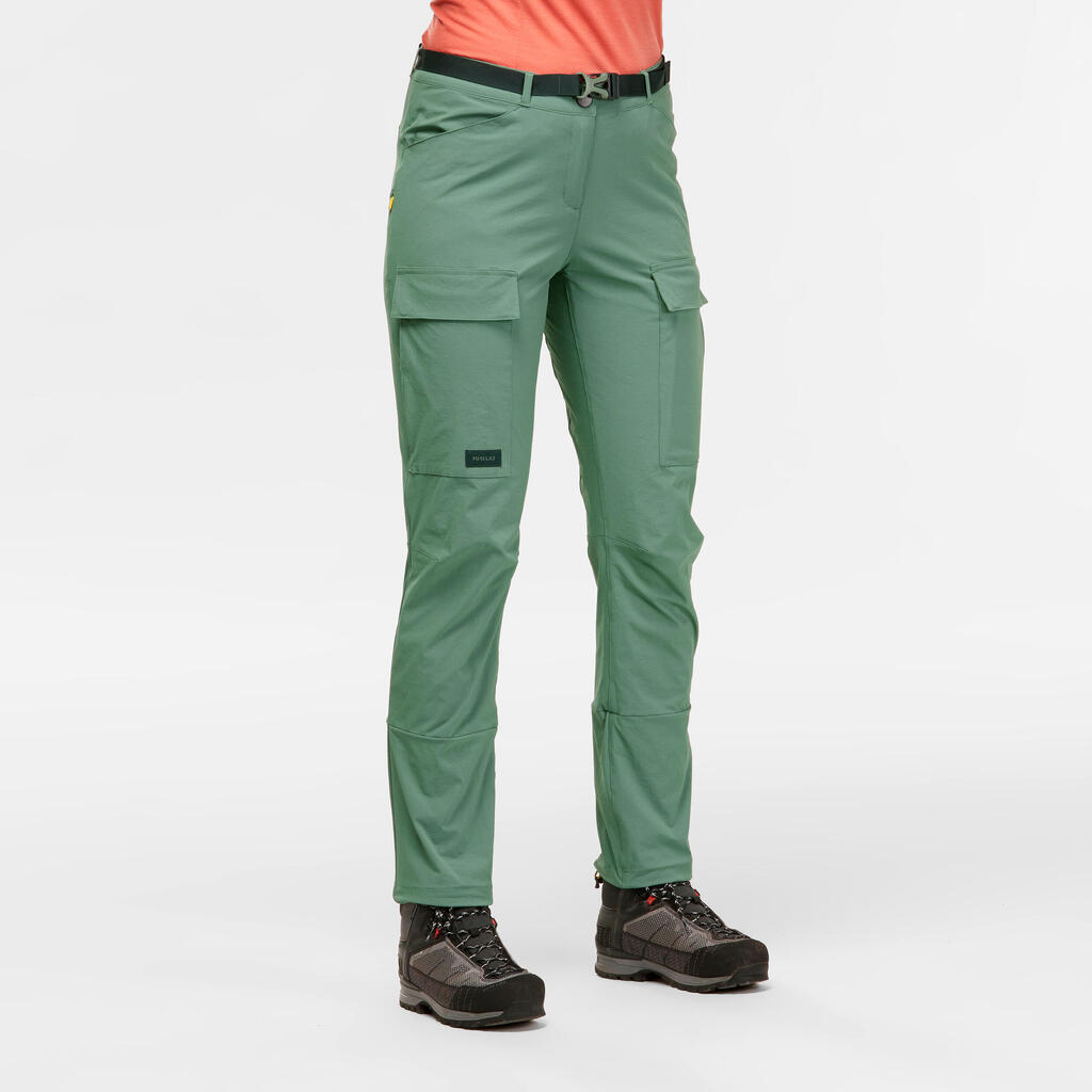 Zelene ženske pantalone za treking TROPIC 900