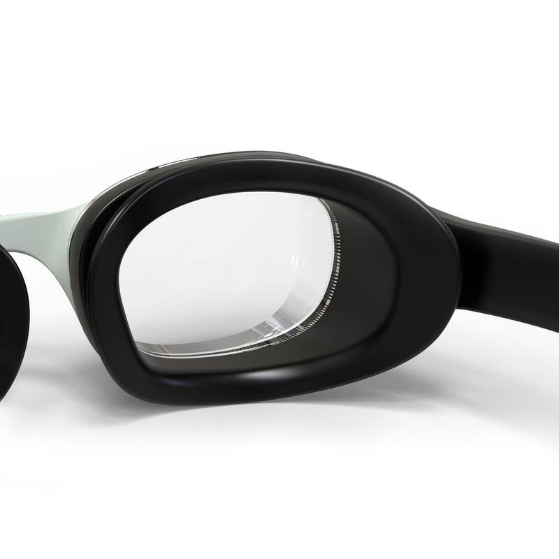 Zwembril op sterkte XBASE OPTIQUE bijziendheid heldere glazen zwart