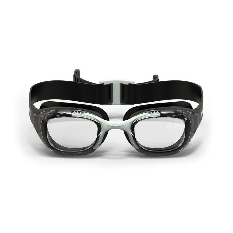 Zwembril op sterkte met heldere glazen XBASE zwart één maat