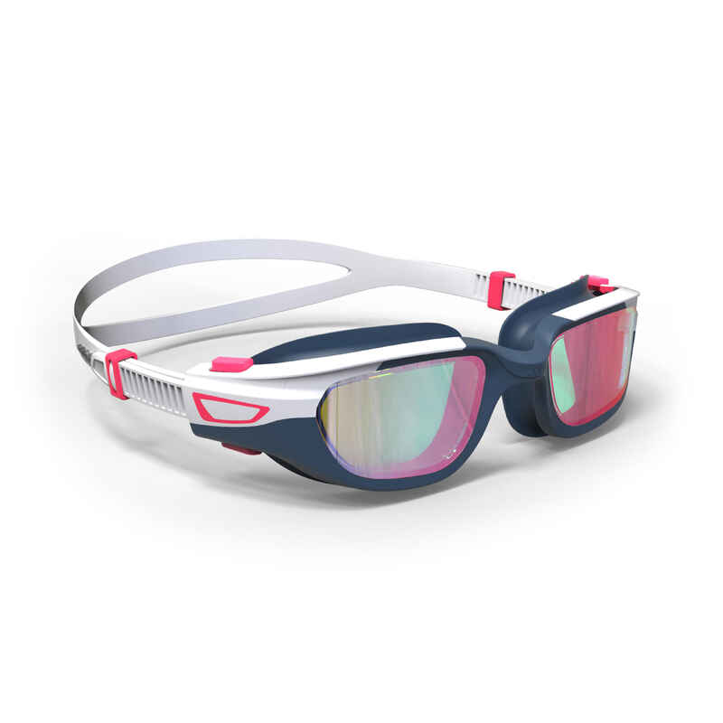 Swimming Goggles Mirrored Lenses SPIRIT Size S White / Pink