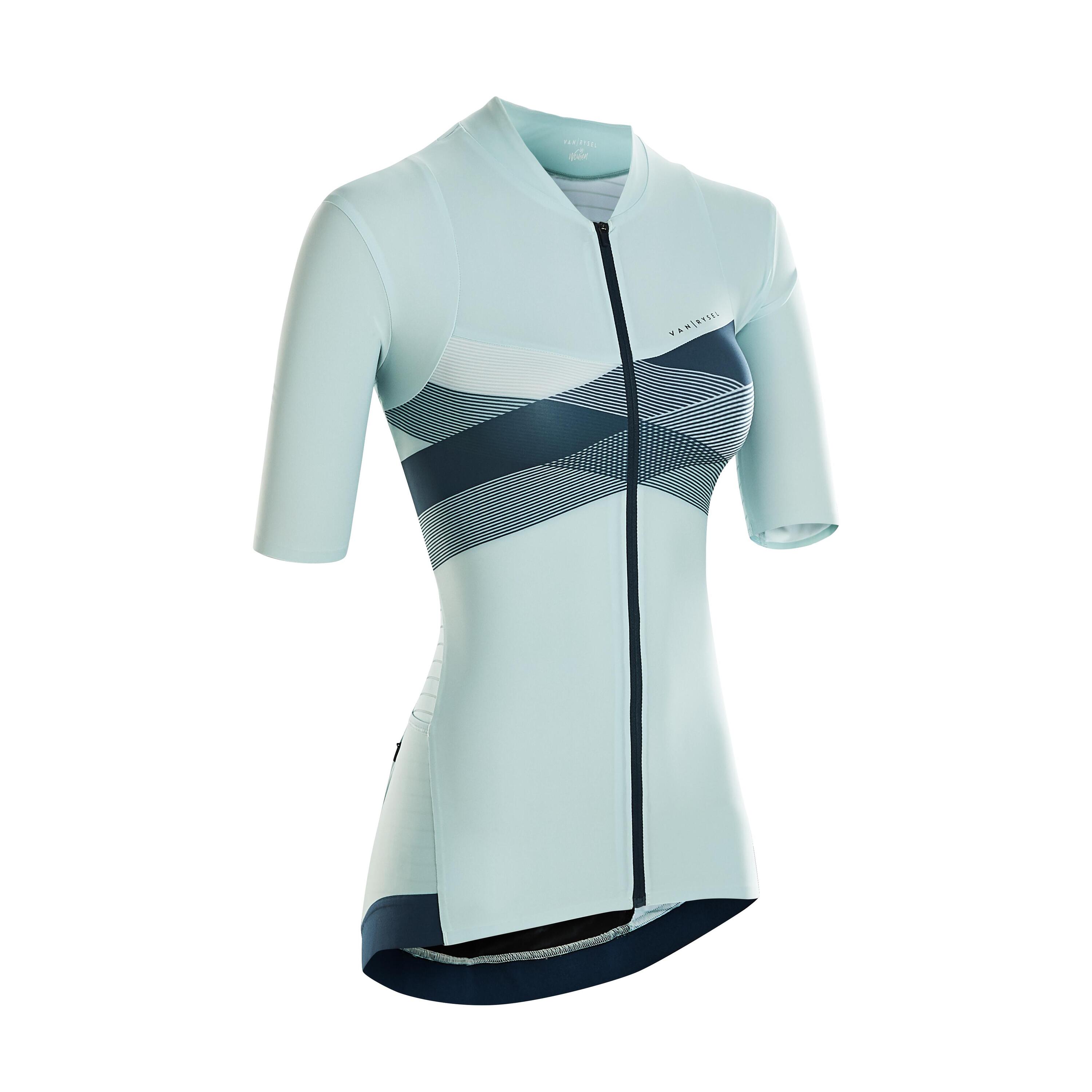 Women's Cycling Short-Sleeved Jersey RCR - Mint/Cross 1/5