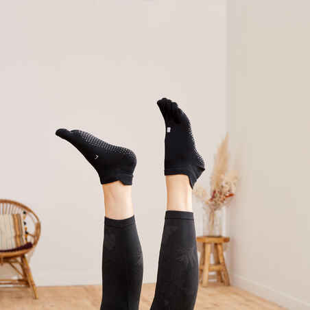 Non-Slip Yoga Toe Socks - Black