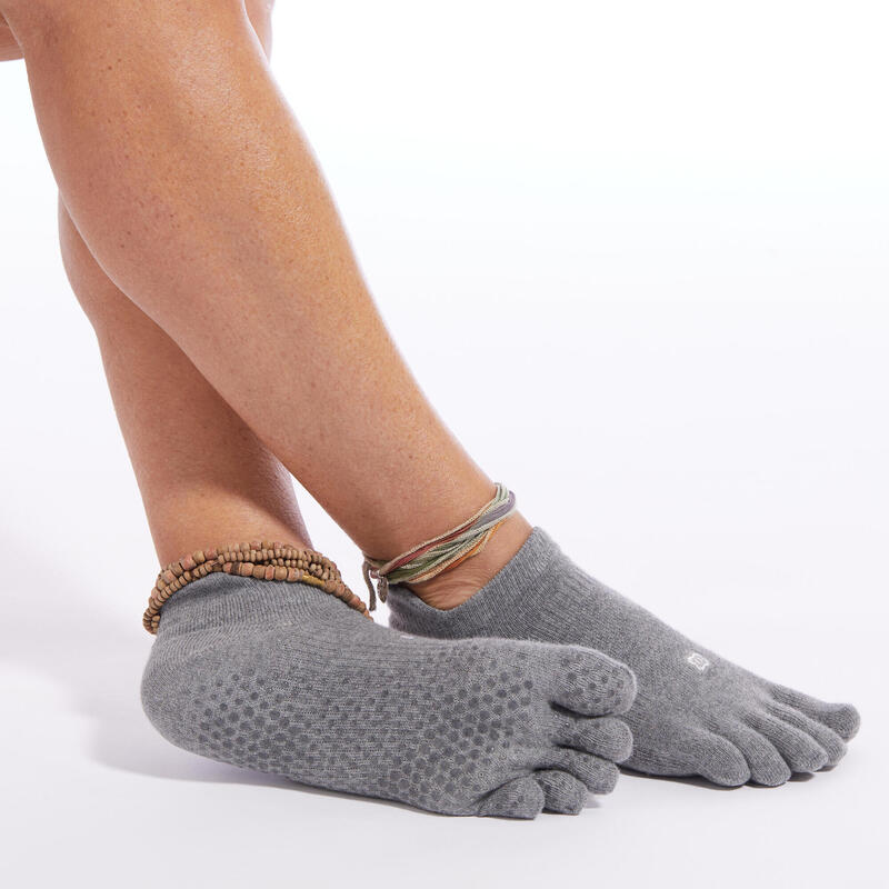 CHAUSSETTES YOGA 5 DOIGTS ANTIDERAPANTES GRIS CHINE