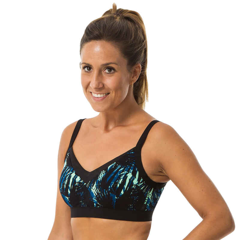 Sportbikini Oberteil Aquafitness Liza Cal Damen schwarz/grün