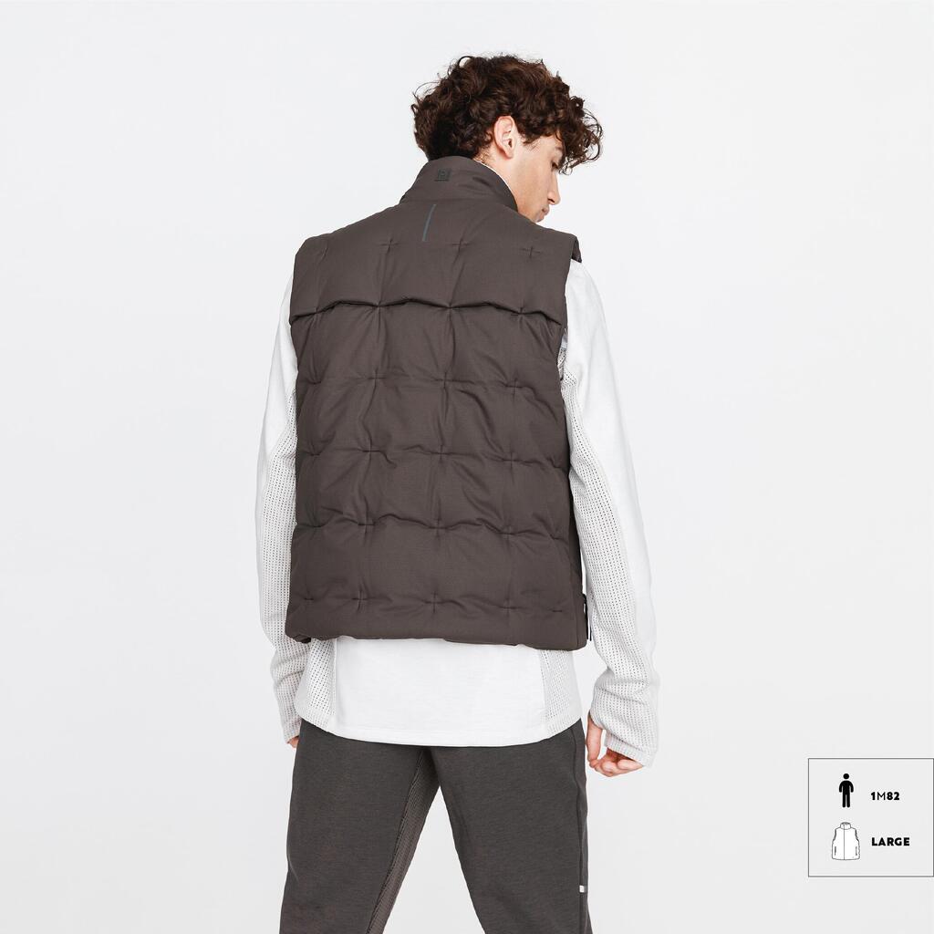 Men's warm sleeveless padded jacket - dark khaki