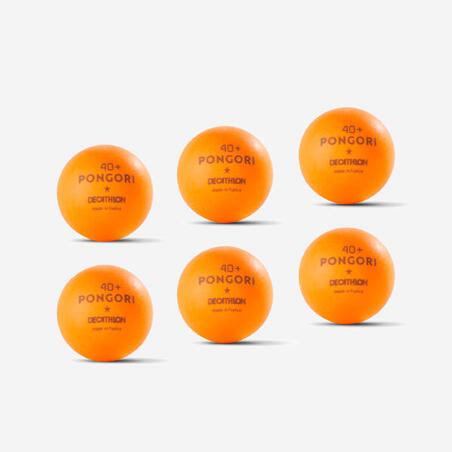 Table Tennis Balls TTB 100 1* 40+ 6-Pack (Made in France) - Orange