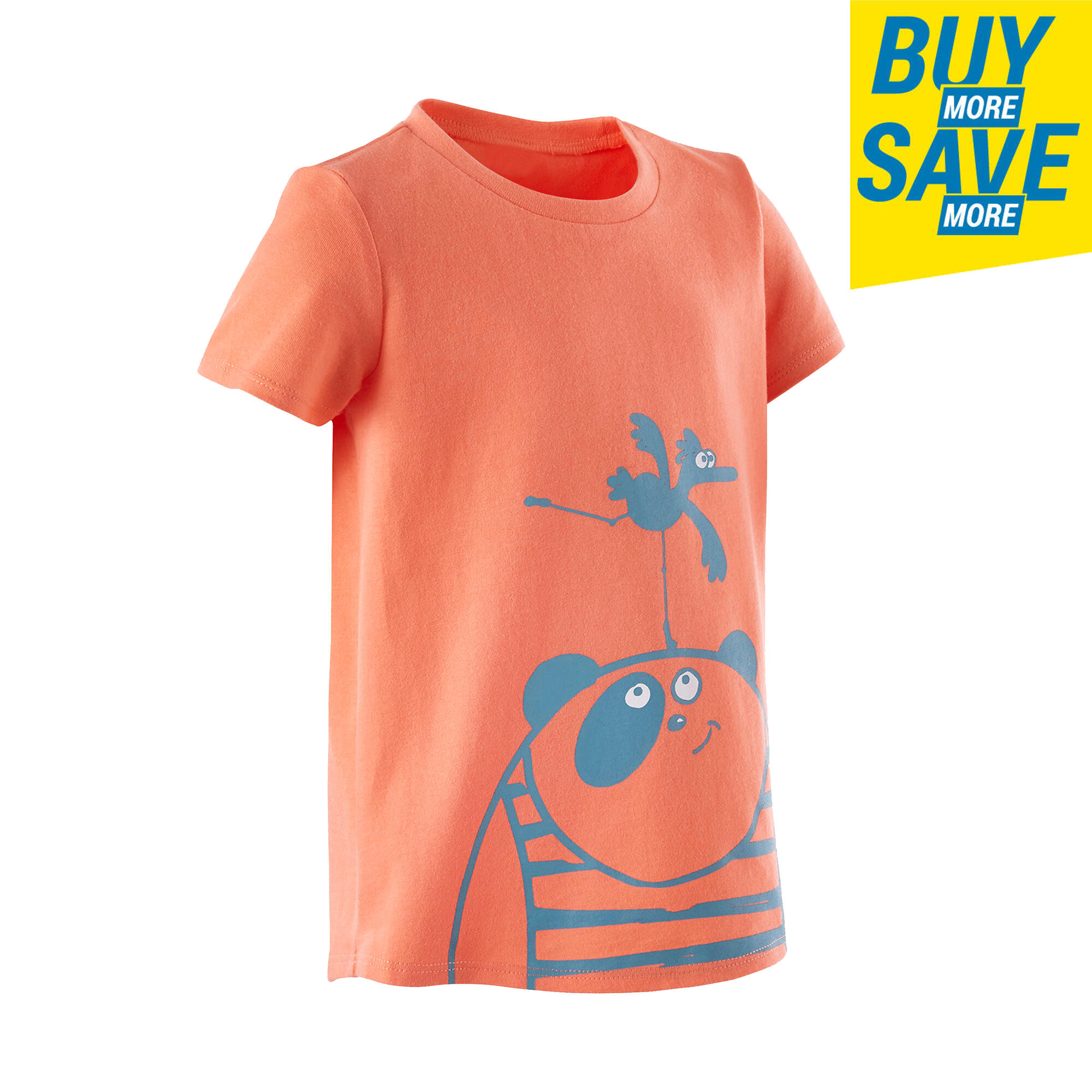 Children's cotton T-shirt - basic coral