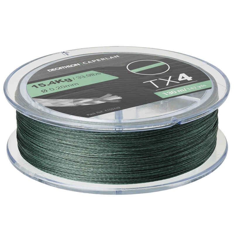 Set of two PE Braided fishing lines, total 600m/656yds, Green, 4 Strands  Weaves, For Lure, Fly, Casting, Bait FIshing, Size 8.0 (40.2kg/88.62lbs)