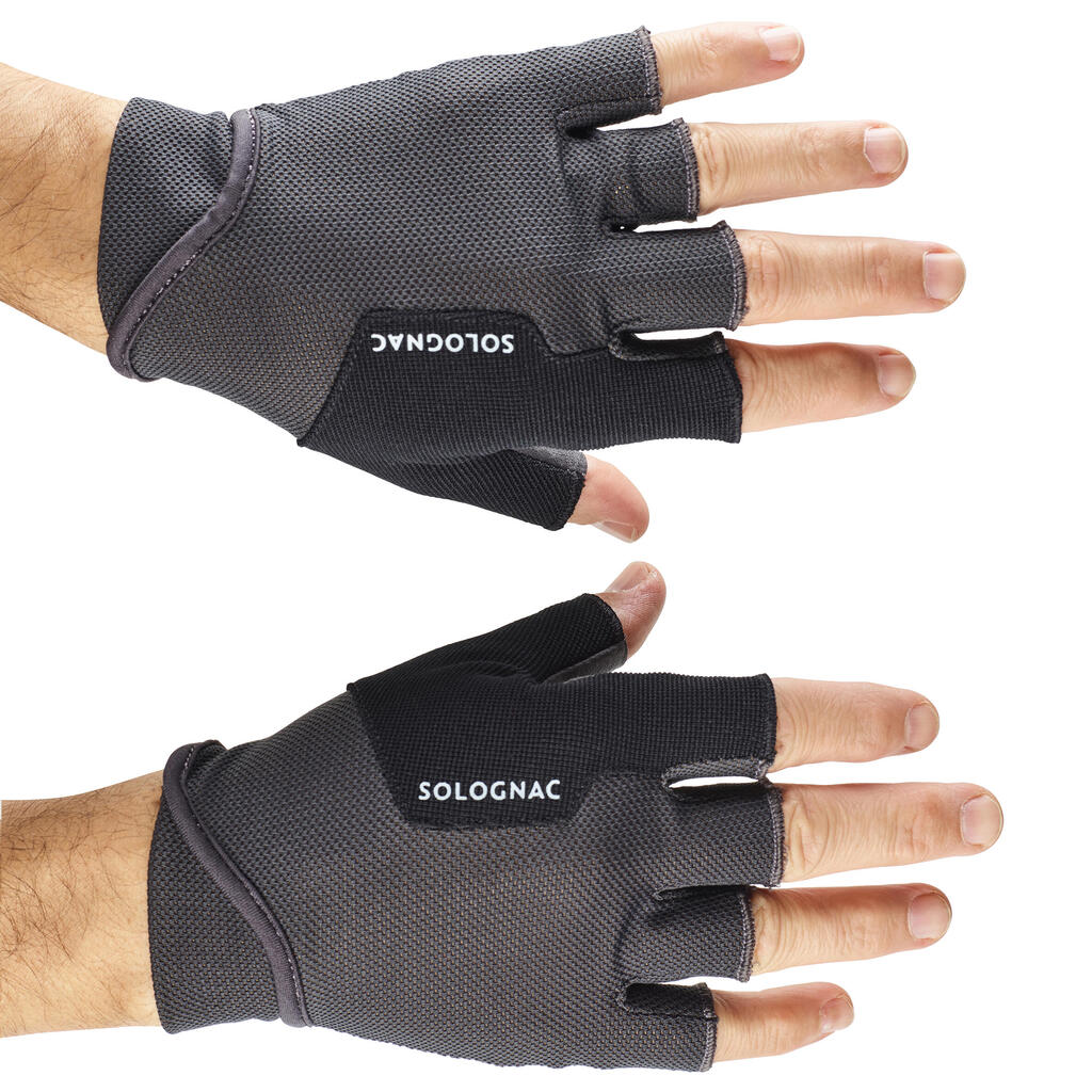 Gants mitaines ball trap noires