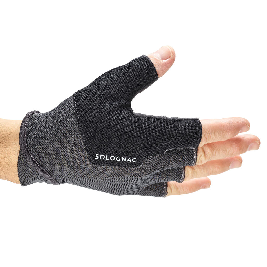 Gants mitaines ball trap noires