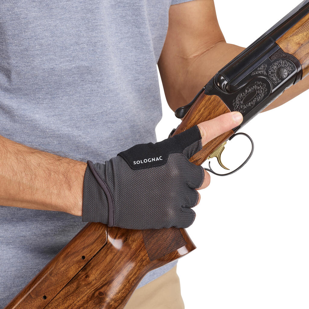 Gants mitaines ball trap noires