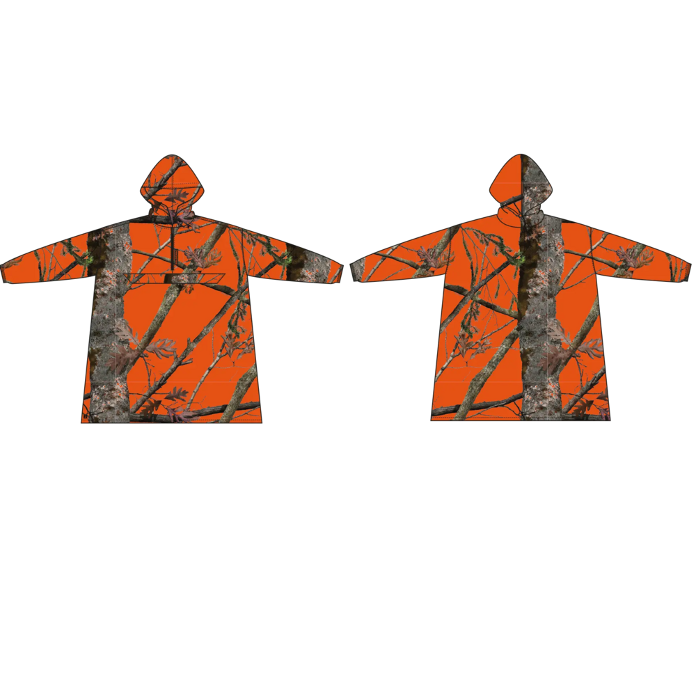 Poncho résistant en tissu ripstop et imperméable.