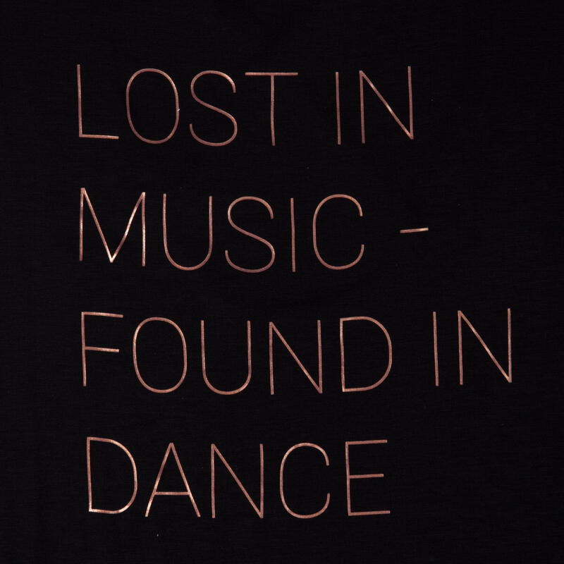 Tanzshirt Modern Dance fließend mit Grafikprint Damen schwarz