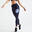 Leggings hoher Taillenbund Fitness figurformend - marineblau