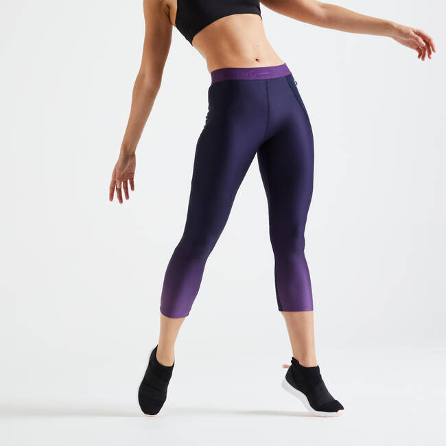 Buy Women Polyester 7/8 Regular Gym Leggings - Burgundy Online