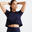 Camiseta fitness manga corta crop top Mujer Domyos 520 azul marino