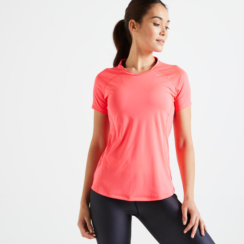 Close-Fitting Fitness T-Shirt - Pink - Decathlon