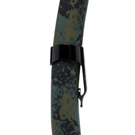 Tuba chasse sous-marine en apnée souple camouflage SPF 500