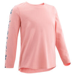Shirt met lange mouwen voor kleutergym 100 roze/blauw