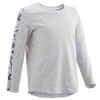 Kids' Basic Long-Sleeved Cotton T-Shirt - Grey with Motifs