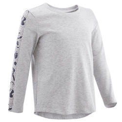 Shirt met lange mouwen voor kleutergym 100 grijs/blauw