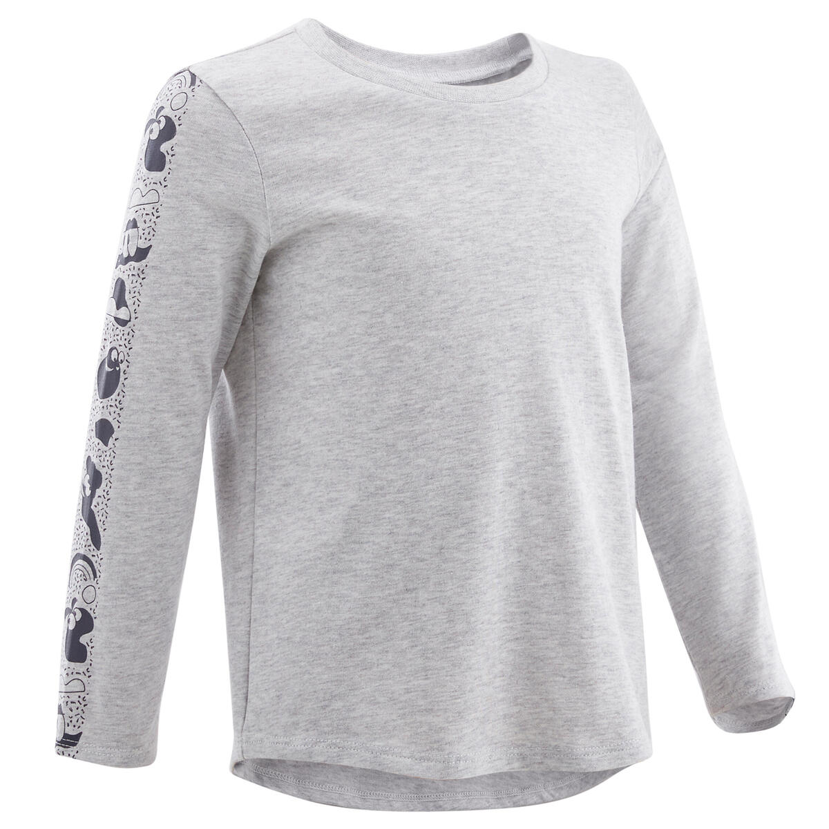 T-shirt manches longues enfant coton - Basique Gris avec motifs