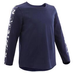 Shirt met lange mouwen voor kleutergym marineblauw