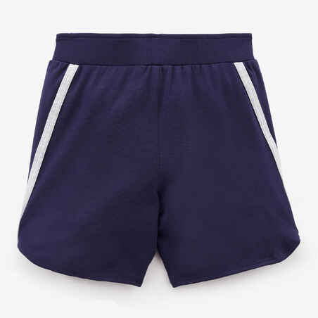 Shorts 500 anpassbar atmungsaktiv Kinder marineblau