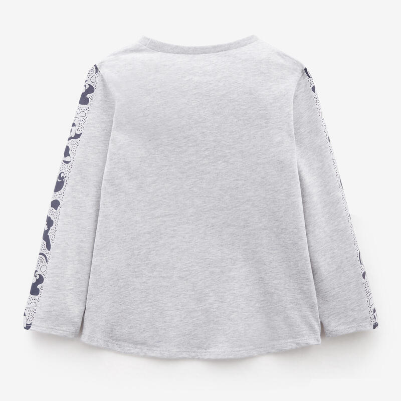 T-shirt manches longues enfant coton - Basique Gris avec motifs
