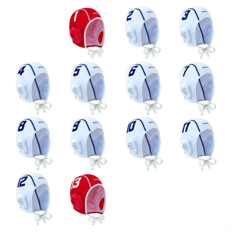 ADULT’S WATER POLO CAPS 900 SET OF 13 - WHITE