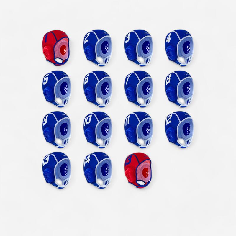 Kit 15 cuffie pallanuoto bambino azzurre