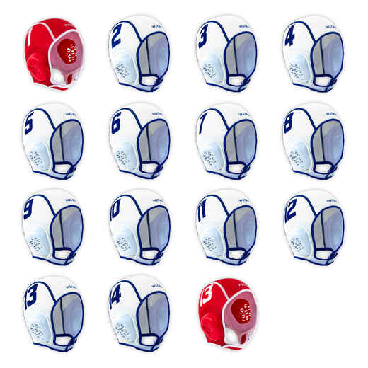 
      Set of 15 white Easyplay kid's water polo caps
  