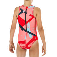Crveni jednodelni kupaći kostim za devojčice - za vaterpolo