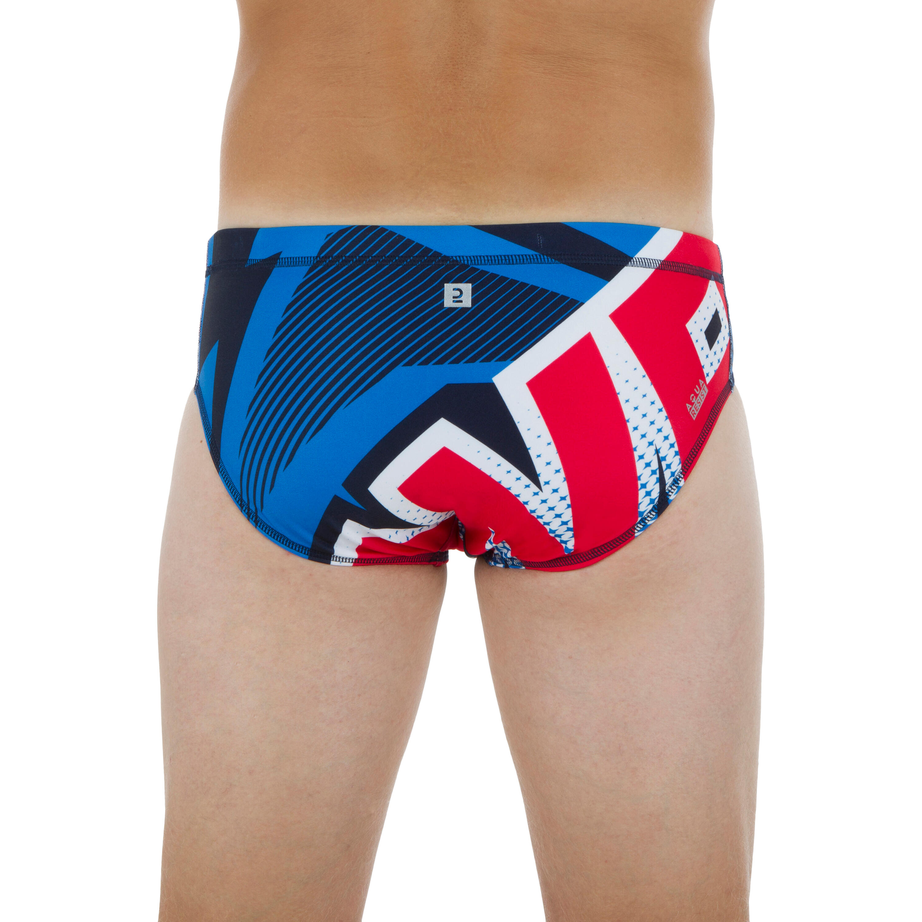 MEN'S WATER POLO SWIMMING BRIEFS - MOTOCROSS BLUE 3/5