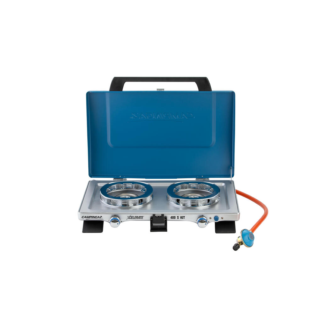 2 hob camping stove  400S Kit  XCELERATE, with regulator and hose.