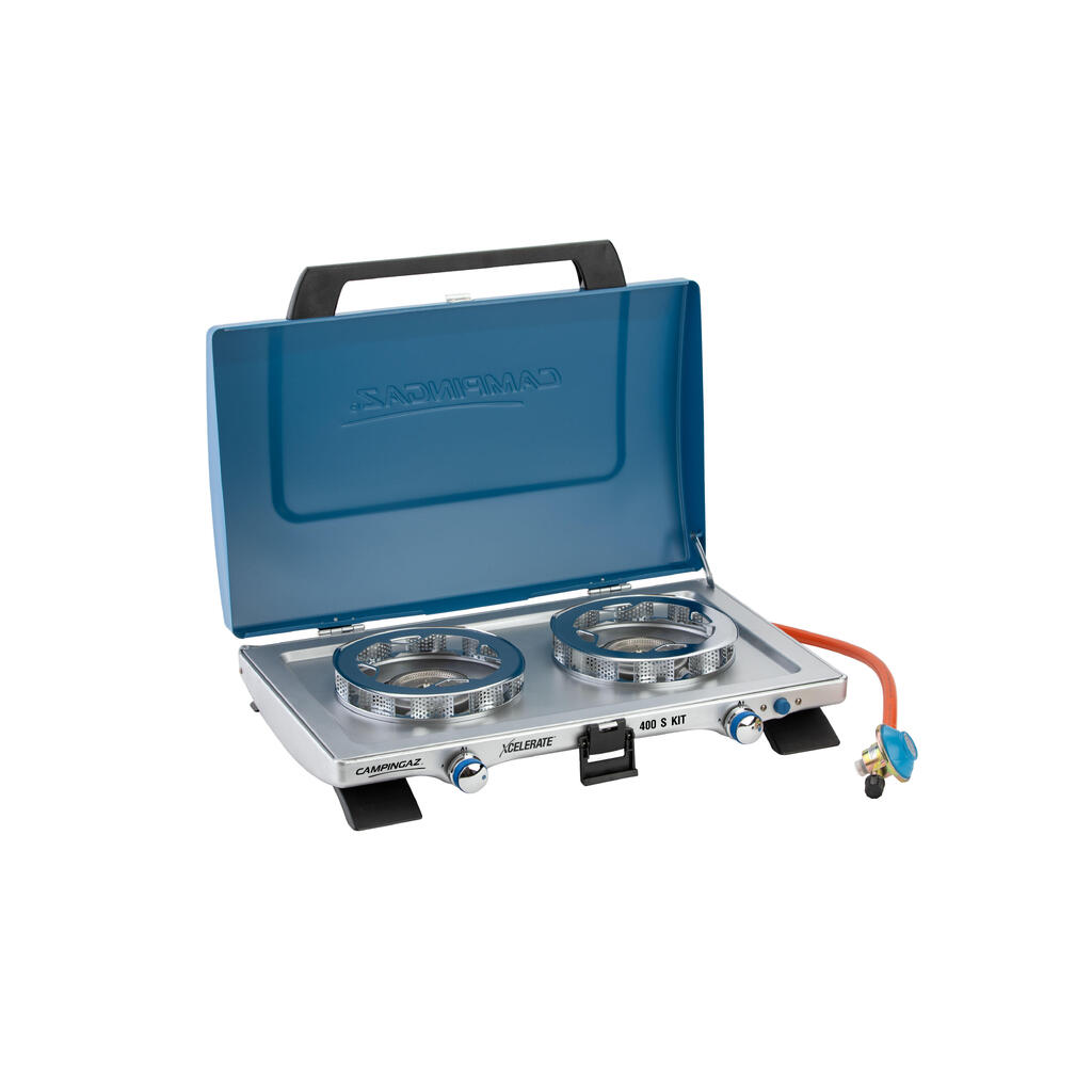 2 hob camping stove  400S Kit  XCELERATE, with regulator and hose.