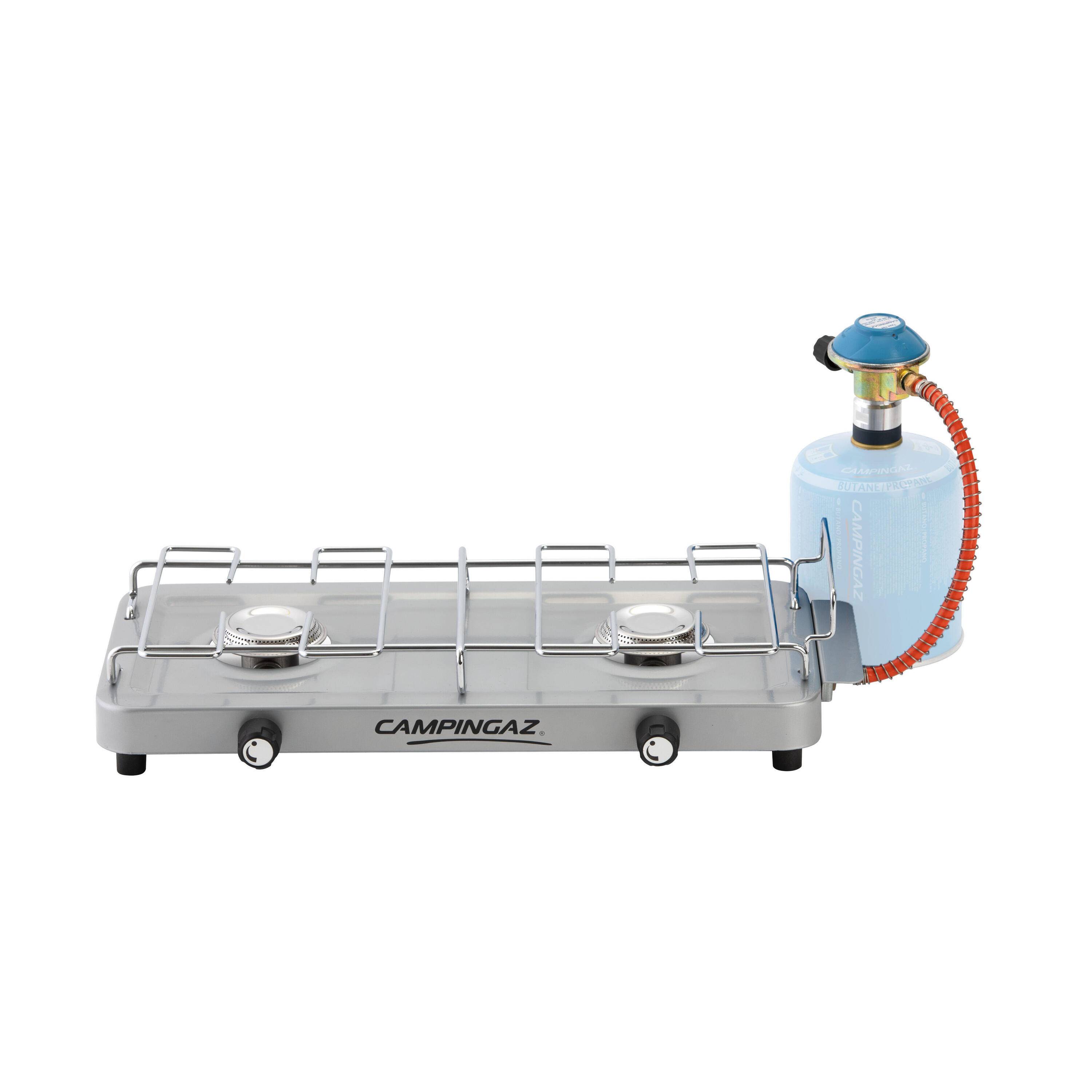 Hornillo de gas dos fuegos 1600W con goma y reductor de presión Campingaz 100S 3/7