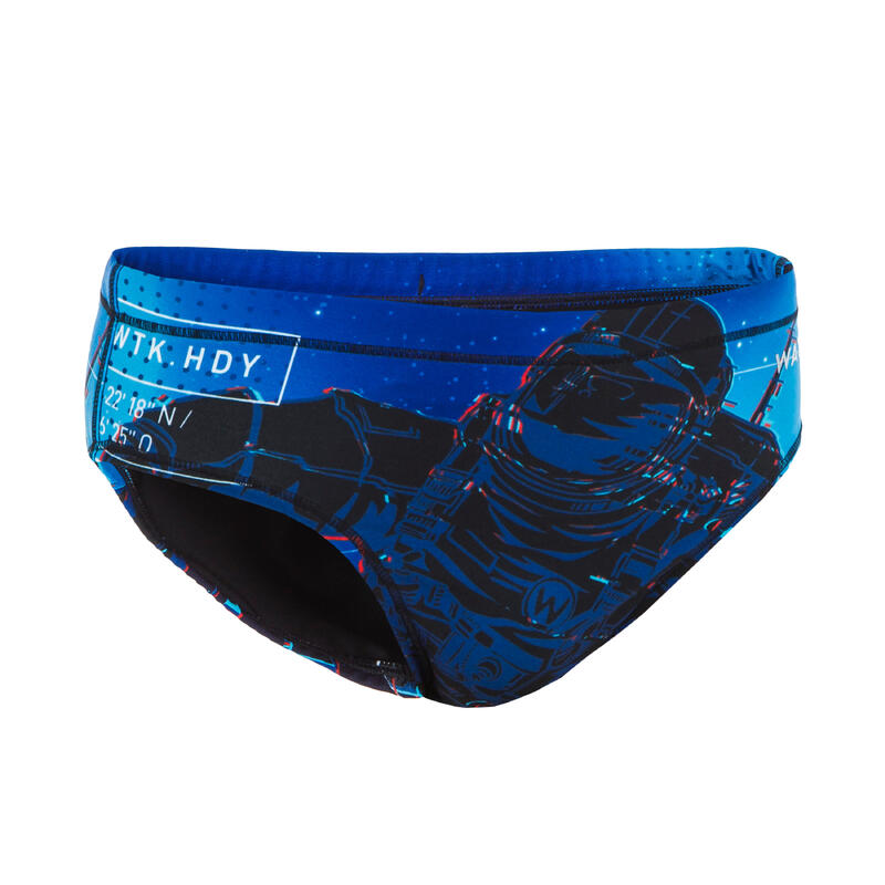 Chlapecké slipové plavky na vodní pólo Space modré