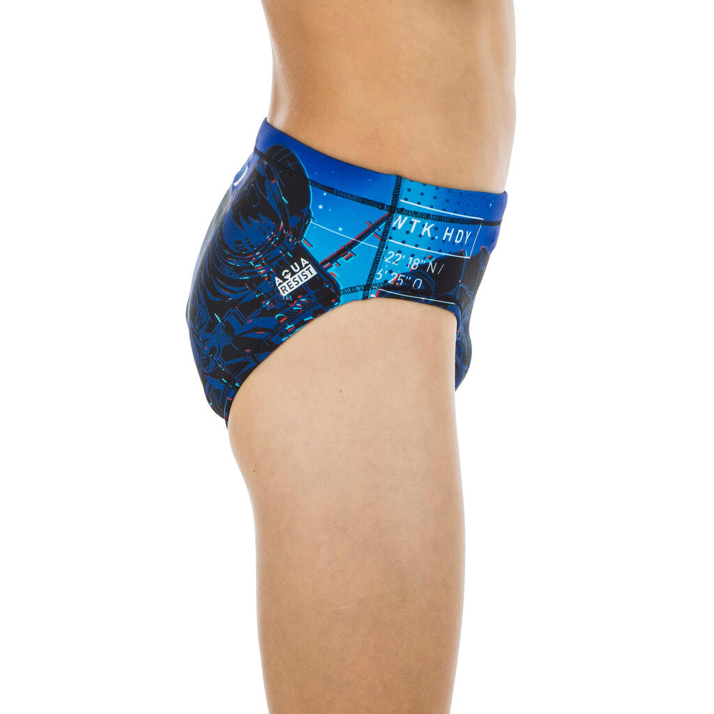 BOYS' WATER POLO SWIM BRIEFS - SPACE BLUE