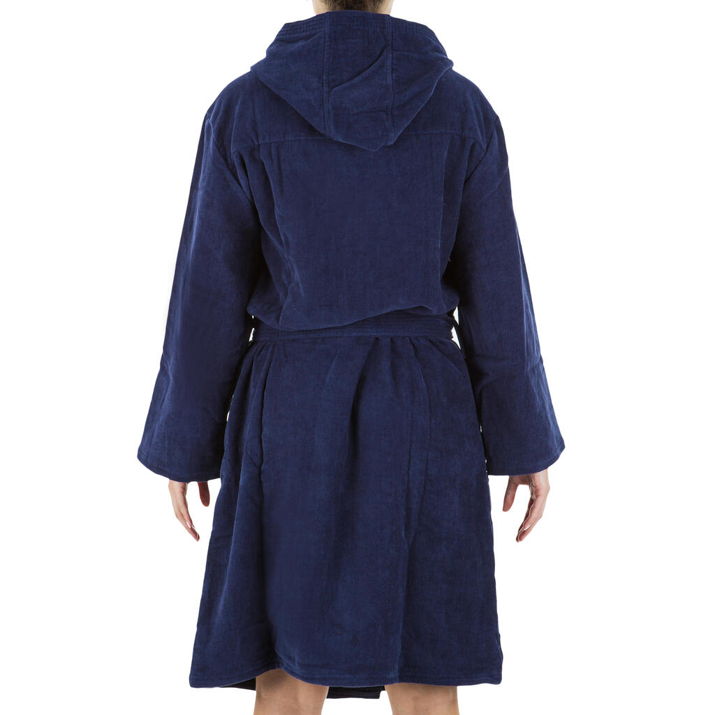 WOMEN'S WATER POLO THICK COTTON POOL BATHROBE - DARK BLUE