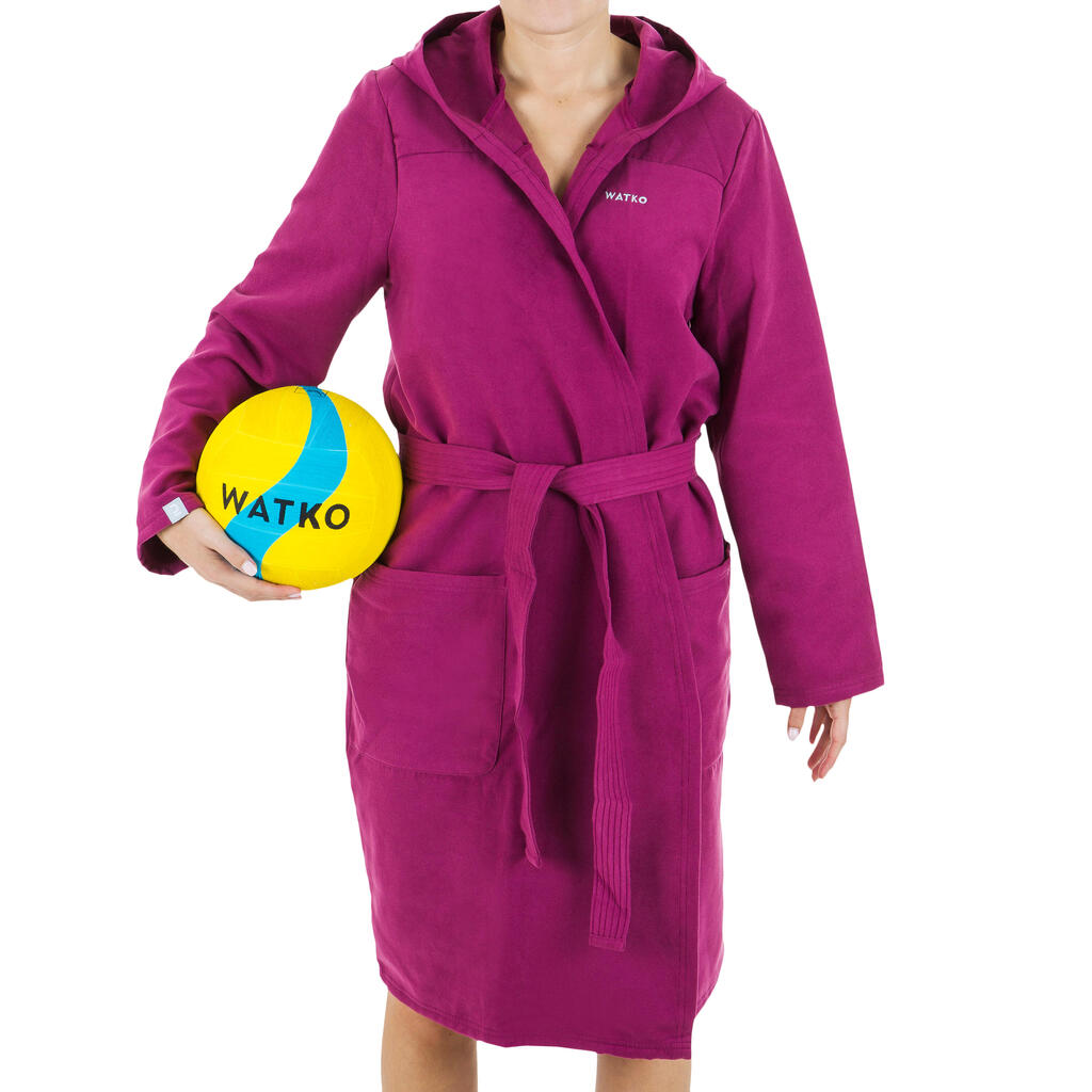 peignoir de bain femme microfibre compact violet