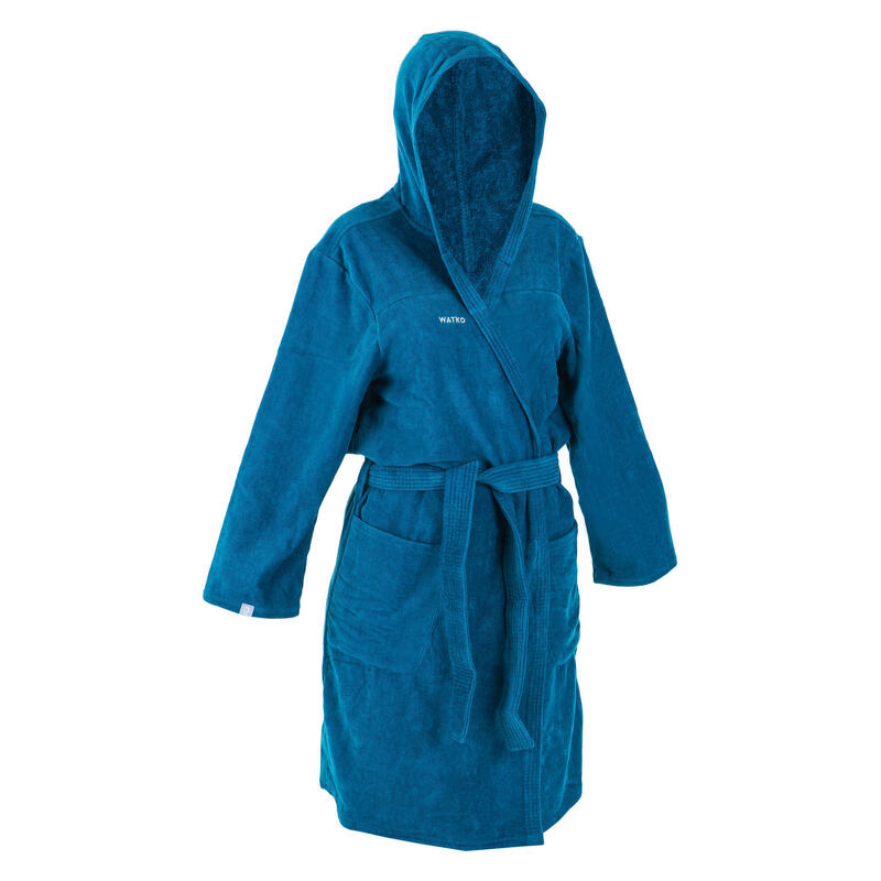 PEIGNOIR DE BAIN FEMME WATER POLO COTON EPAIS BLEU PAON
