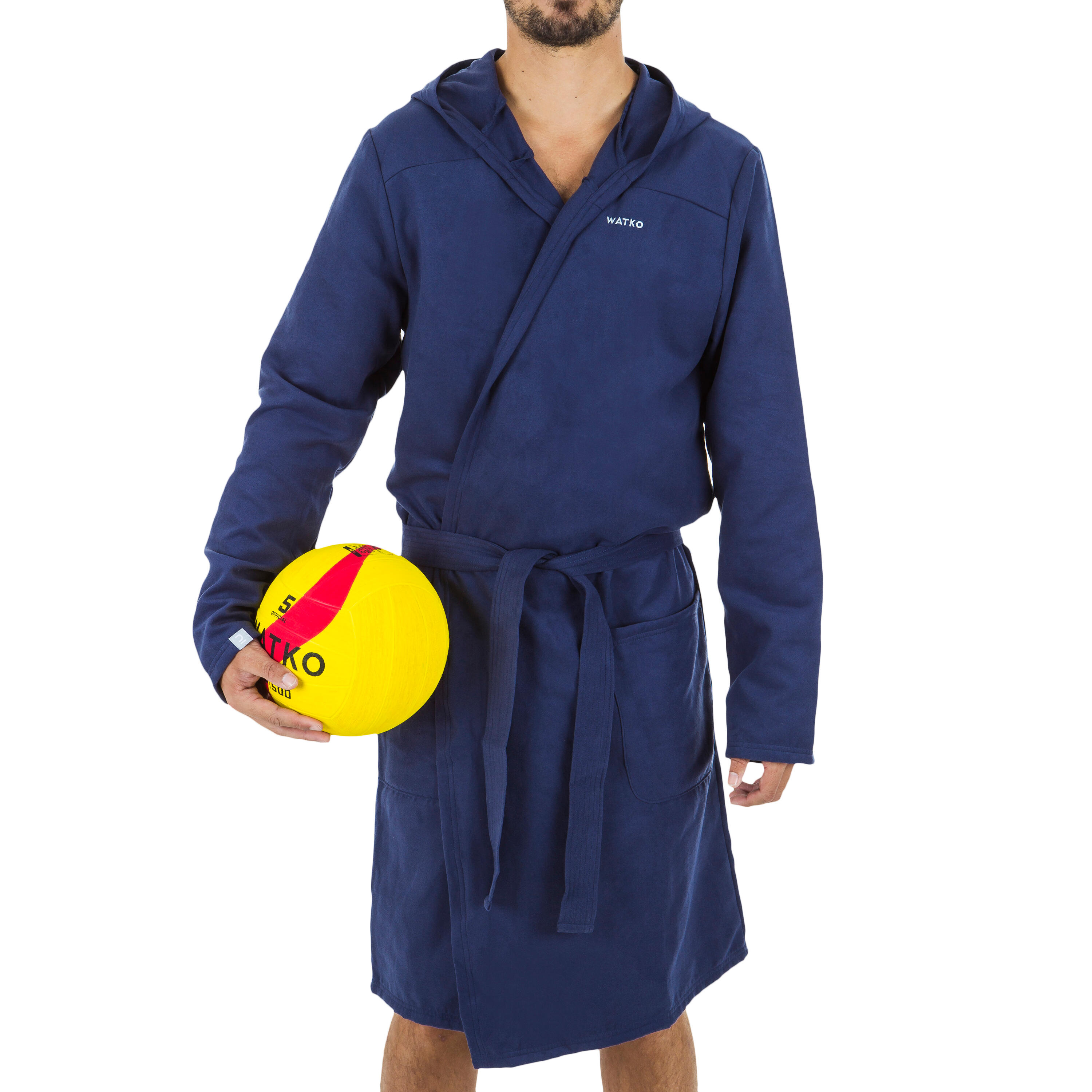 Men's Compact Microfibre Bathrobe and Towel Set L (80 x 130 cm) - Navy Blue 2/7