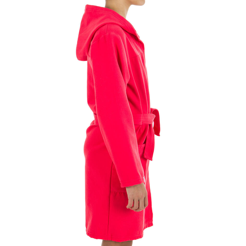 Kids' Compact Microfibre Bathrobe and Towel Set L (80 x 130 cm) - Red