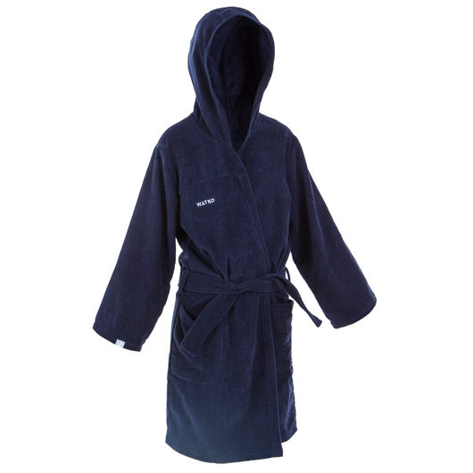 Peignoir de bain enfant water polo coton epais bleu marine