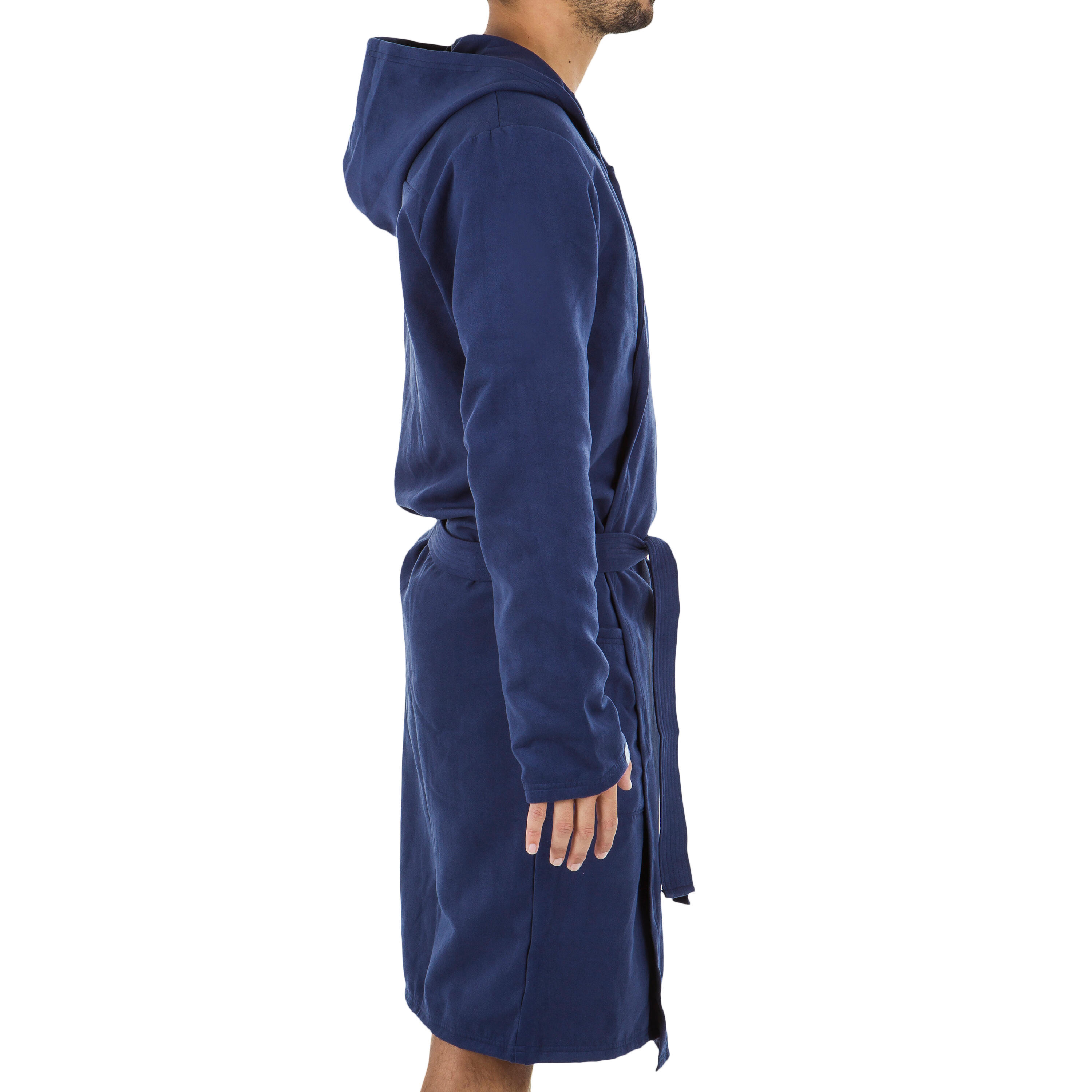 Men's Compact Microfibre Bathrobe and Towel Set L (80 x 130 cm) - Navy Blue 3/7