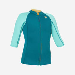 Top anti UV Manches courtes Enfant néoprène 1.5mm - turquoise