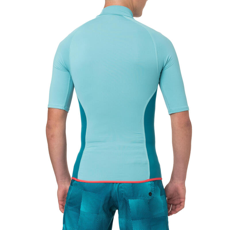 Top néoprène 100 manches courtes homme turquoise