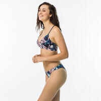 Bikini-Oberteil Damen Bustier herausnehmbare Formschalen Roxy  dunkelblau/bunt
